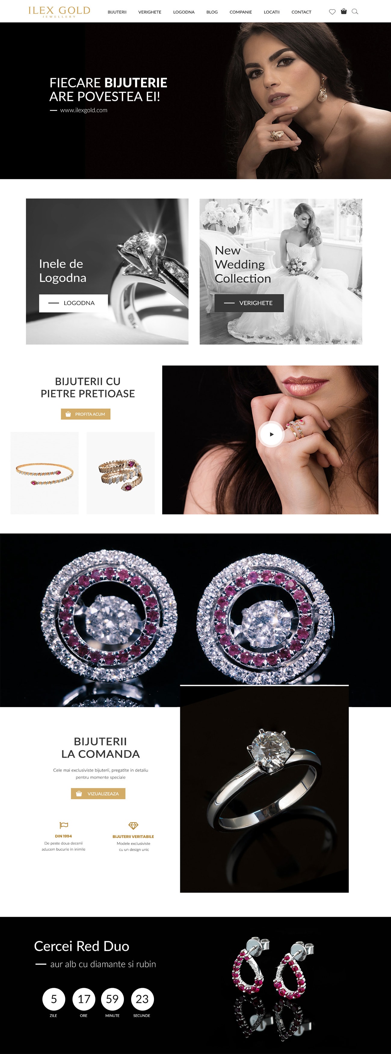 ILEX GOLD - Design web Creare magazin online Bijuterii Aur Diamante