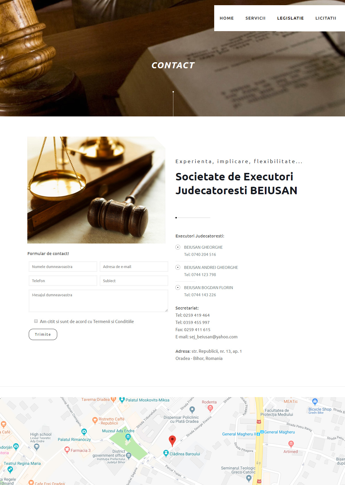 site prezentare responsive executori judecatoresti design web executor beiusan agentie publicitate 21vision oradea